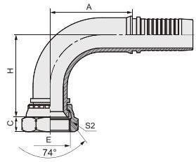 26791 Stainless Steel Hydraulische krimpslangtoepassingen voor Amerikaanse draad Jic 74 Taper Seal 90 Elbow