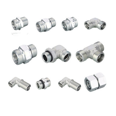 Gegalvaniseerde plaat 90 graden metrisch vrouwelijk 24 graden kegel O-ring 20591 Hydraulische slang fitting