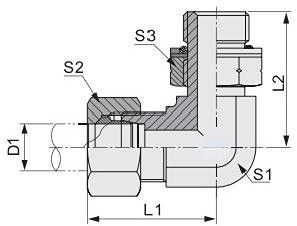 Verbindingsbuizen Hexagon hoofd Elbow Bsp draad verstelbare stengel eindigt met O-ring afdichting