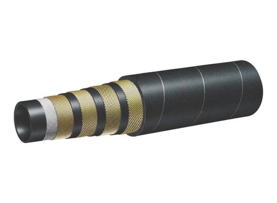 Op maat gemaakte staaldraad gevlochten / spiraalversterkte hydraulische olie rubber slang assemblage