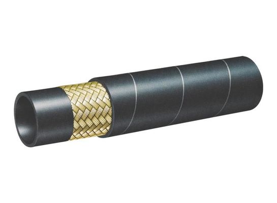 Op maat gemaakte staaldraad gevlochten / spiraalversterkte hydraulische olie rubber slang assemblage