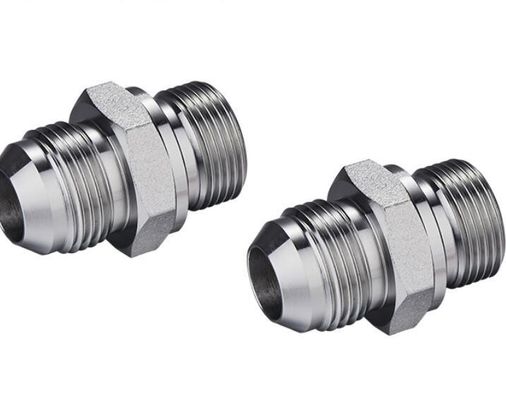 Hexagonaal roestvrij staal recht Jic37 graden naar Nptf Externe draad Hydraulisch overgangsgewricht