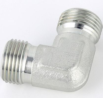 Metrische mannelijke hydraulische slangadapter 90 graden elleboog voor gegalvaniseerde plaatverbinding