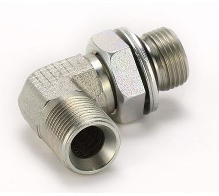 DIN-standaard Middelkoolstofstaal Hydraulische bekleding voor OEM O-ring Face Seal Elbow