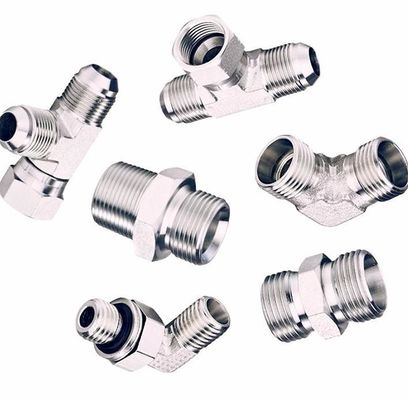 Medium Carbon Steel 90 Elbow BSPT Male-Parker Series Hydraulische slang Fitting Zilver