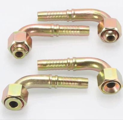 Metrische 90 graden Vrouwelijke 24 graden kegel O-ring L.T. Carbon roestvrij staal Hydraulische slang Fitting 20491 serie