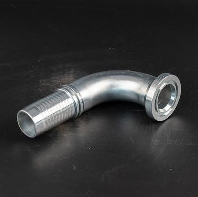90 graden SAE flens 3000 Psi roestvrij staal Ferrule Hydraulische slang Fitting 87391