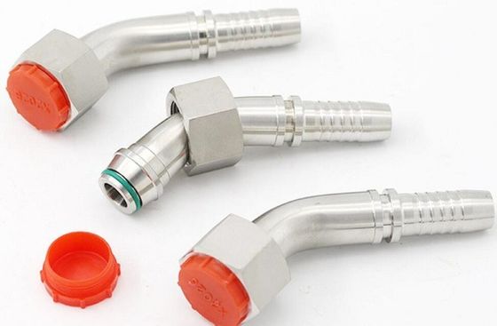 Roestvrij staal 45 graden elleboog vrouwelijke metrische hydraulische slang met 24 kegel O-ring afdichting