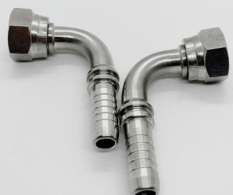 Eenvoudige hex 90 graden Bsp 22691 gesmeed eindverbinding Hydraulische slangtoepassingen roestvrij staal